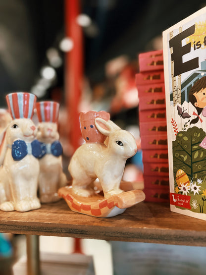 Ceramic Bunny Taper Candle Holders