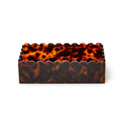 Tortoise Print Scalloped Napkin Holder