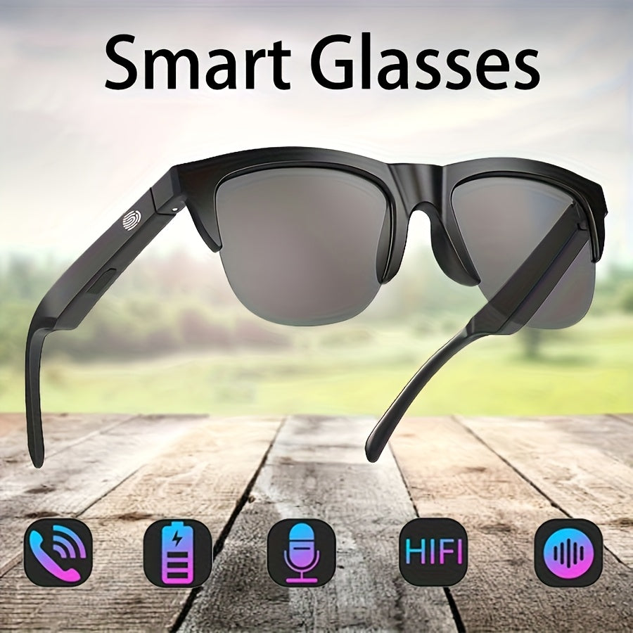 Wireless AI Smart Sunglasses with Built-In Microphone & Speaker - Hands-Free Calls and Music