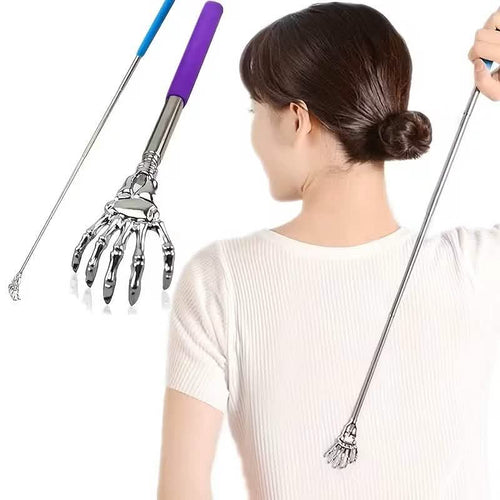 Retractable Back Itching Device – Stainless Steel Claw Massager for Relaxing the Back
