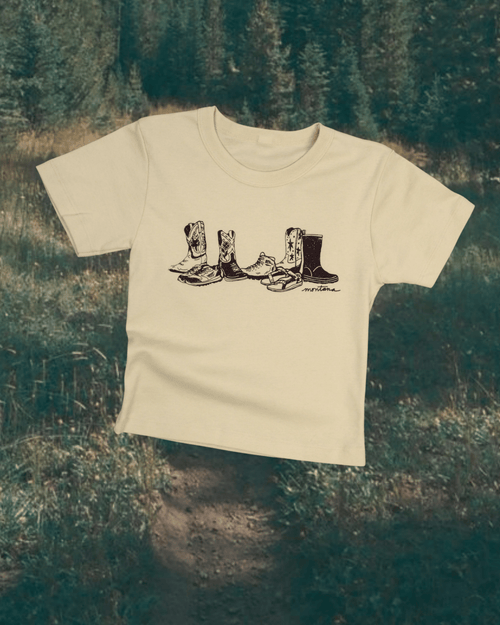 "Montana Footprint" Crop Tee