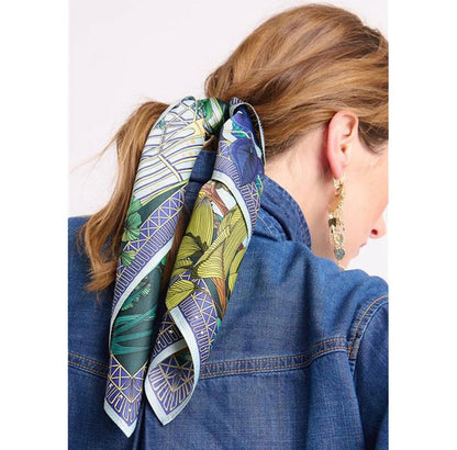 Jardin blue mini scarf