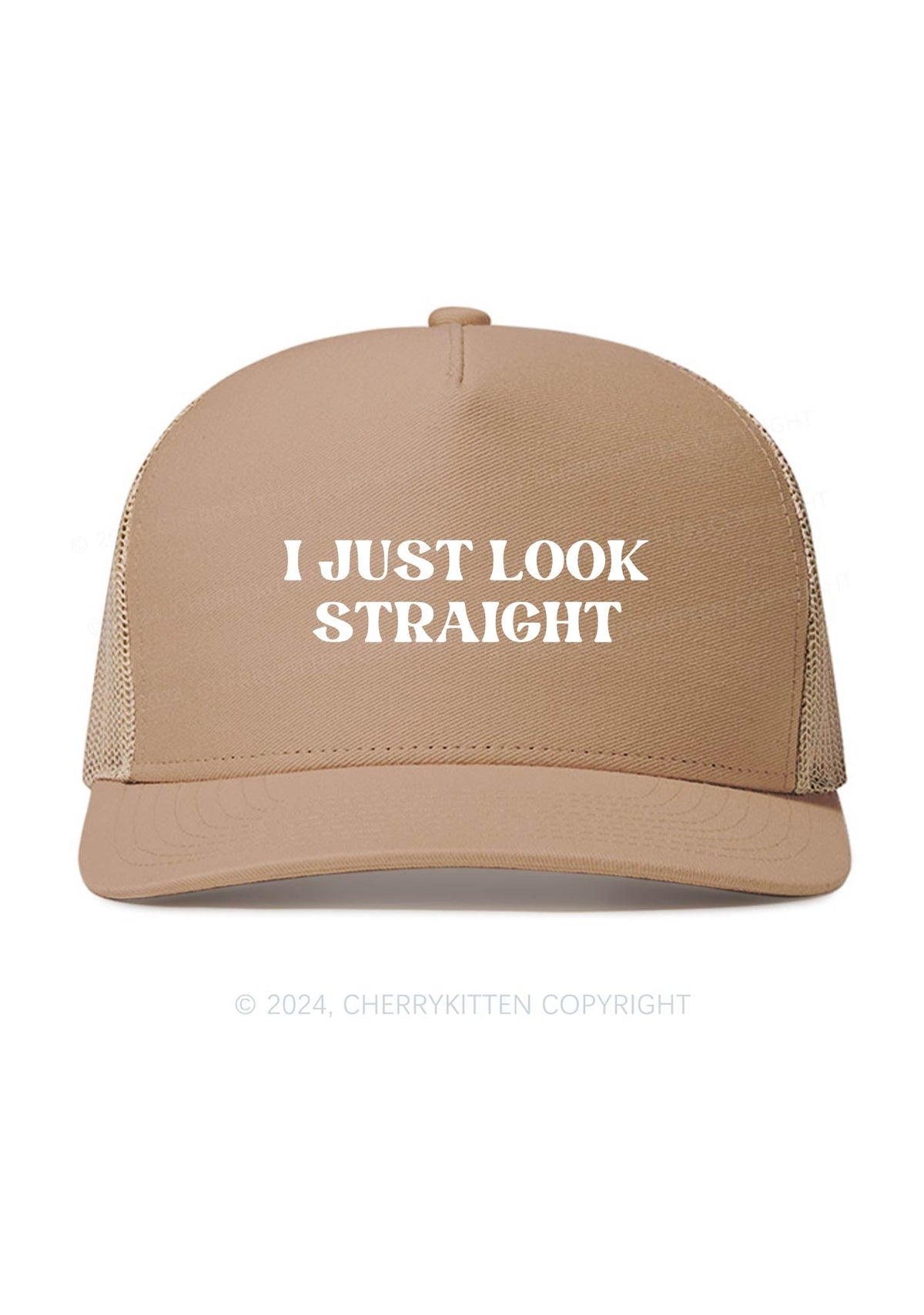 I Just Look Straight Y2K Trucker Mesh Hat Cherrykitten