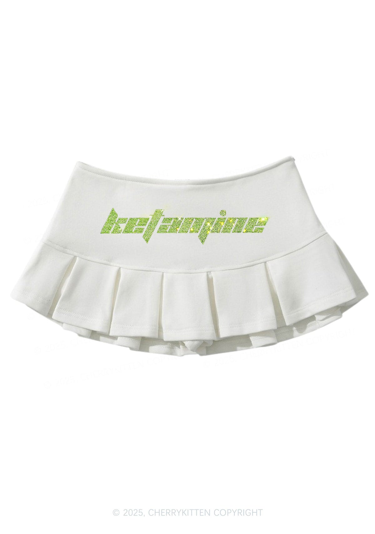 Rhinestone Ketamxxe Y2K Mini Pleated Skirts Cherrykitten