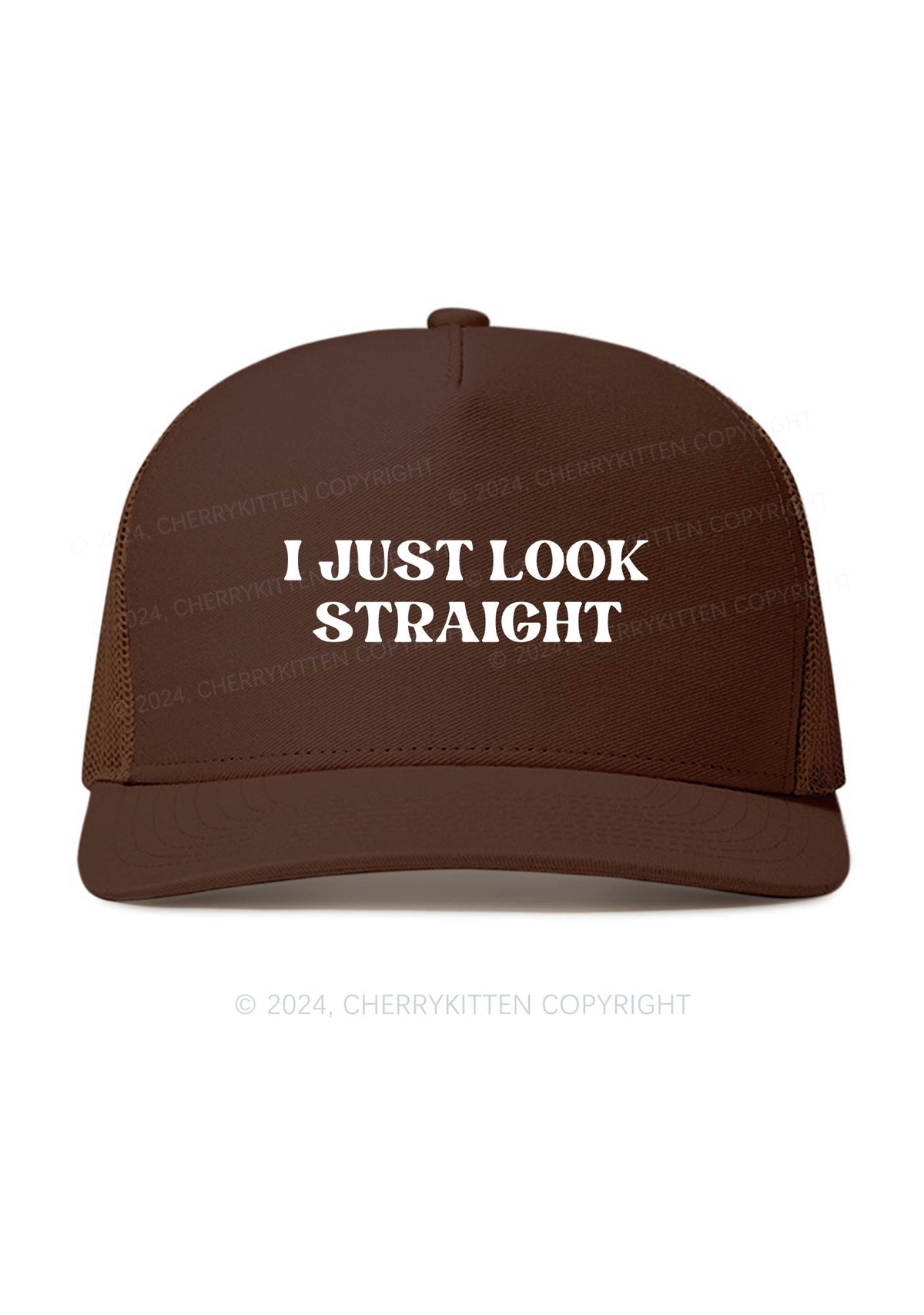 I Just Look Straight Y2K Trucker Mesh Hat Cherrykitten