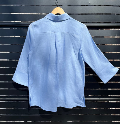 Lenar Linen Shirt-Azul