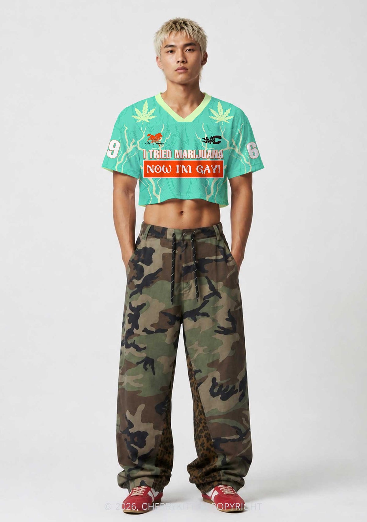Now Im Gay Pride Y2K Crop Sport Jersey Shirts Cherrykitten