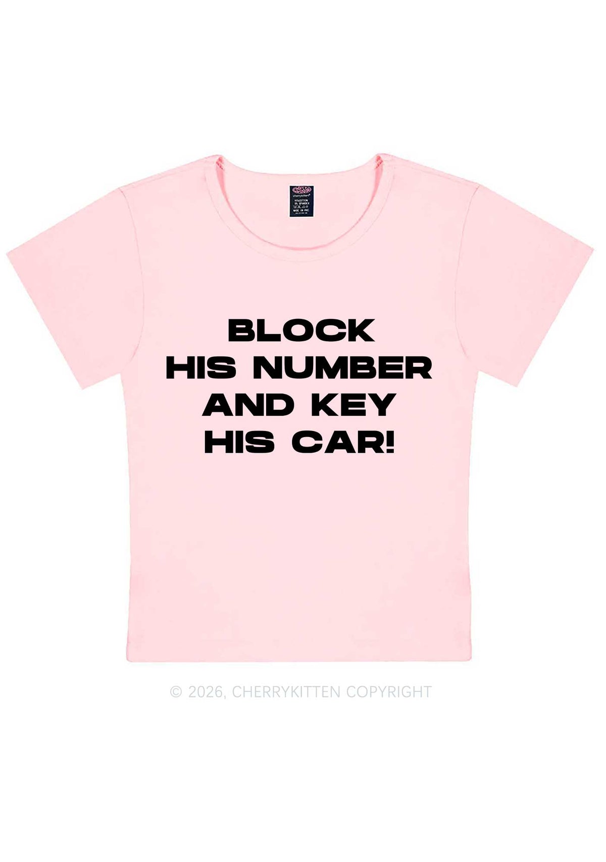 Block His Number Y2K Baby Tee Cherrykitten