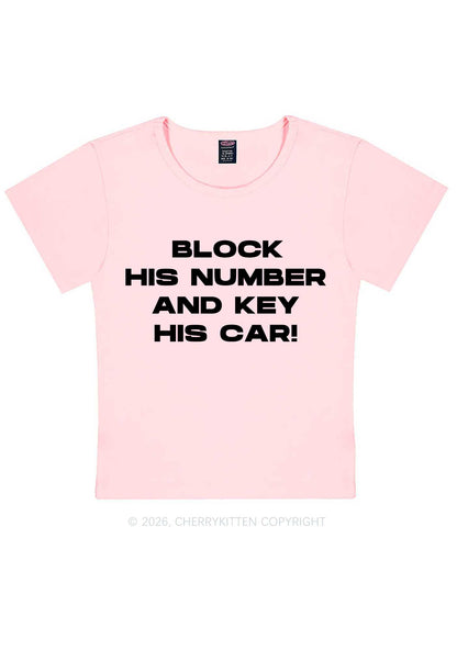 Block His Number Y2K Baby Tee Cherrykitten