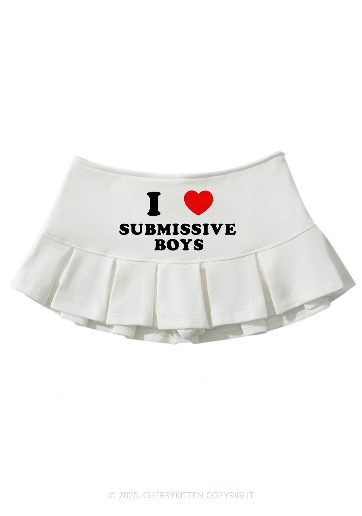 I Love S Boys Valentine's Day Y2K Mini Pleated Skirts Cherrykitten