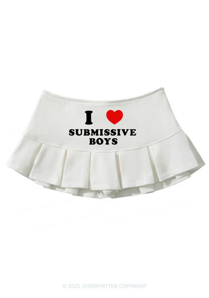 I Love S Boys Valentine's Day Y2K Mini Pleated Skirts Cherrykitten