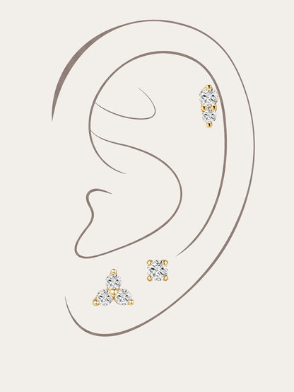 KOSINER 14K Solid Gold Minimalist Versatile Starter Set