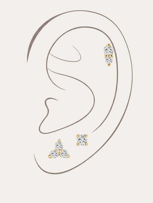 KOSINER 14K Solid Gold Minimalist Versatile Starter Set