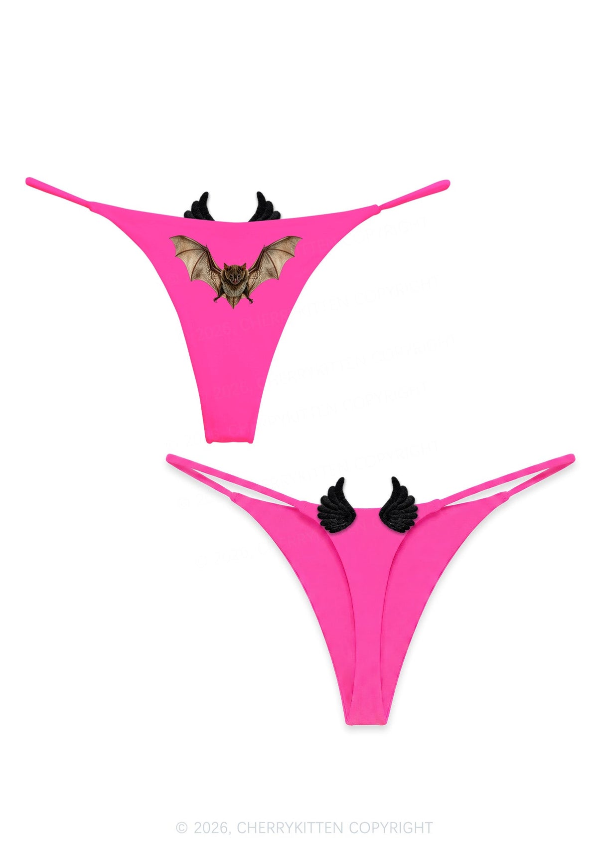 Flying Bat Y2K Goth Angel Wings Bikini String Thong Cherrykitten