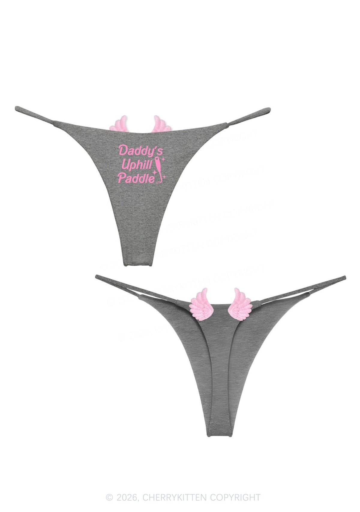 Daddys Uphill Paddle Y2K Goth Angel Wings Bikini String Thong Cherrykitten