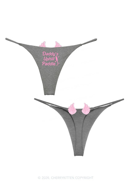Daddys Uphill Paddle Y2K Goth Angel Wings Bikini String Thong Cherrykitten