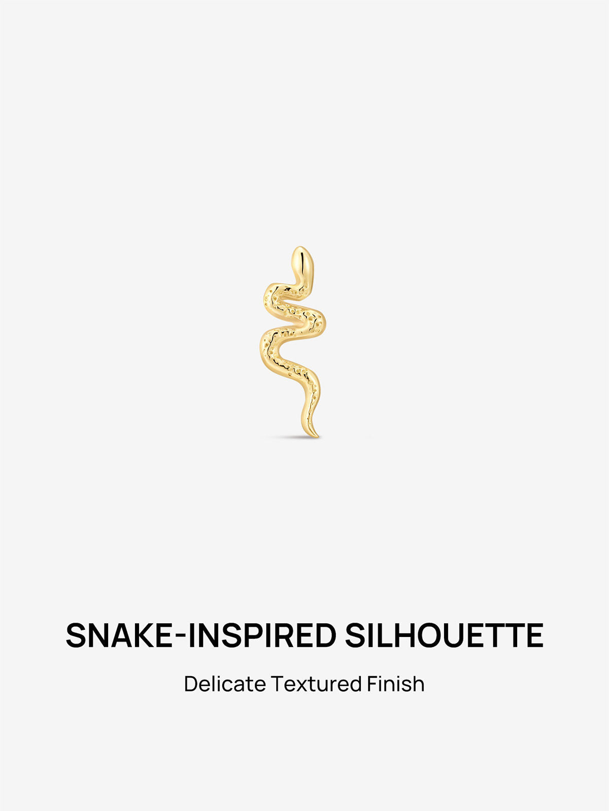 KOSINER 14K Solid Gold Textured Snake Flat Back Stud