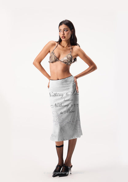 Nothing Is Mine Y2K Print Midi Skirt Cherrykitten