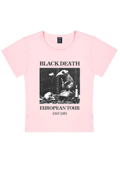 Halloween Skeleton Plague Doctor Rat Y2K Baby Tee Cherrykitten