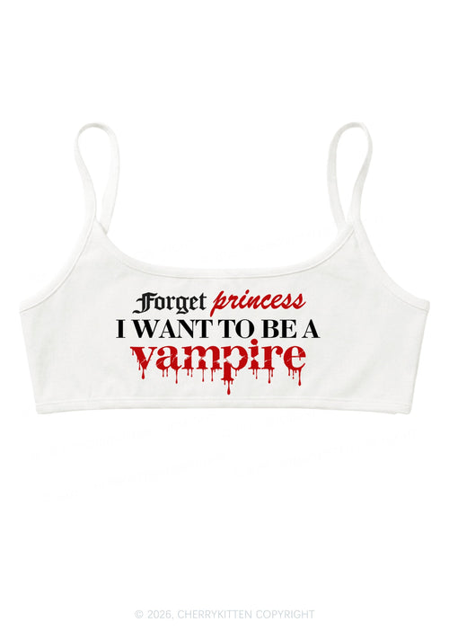 Halloween Want To Be Vampire Y2K Super Crop Cami Cherrykitten