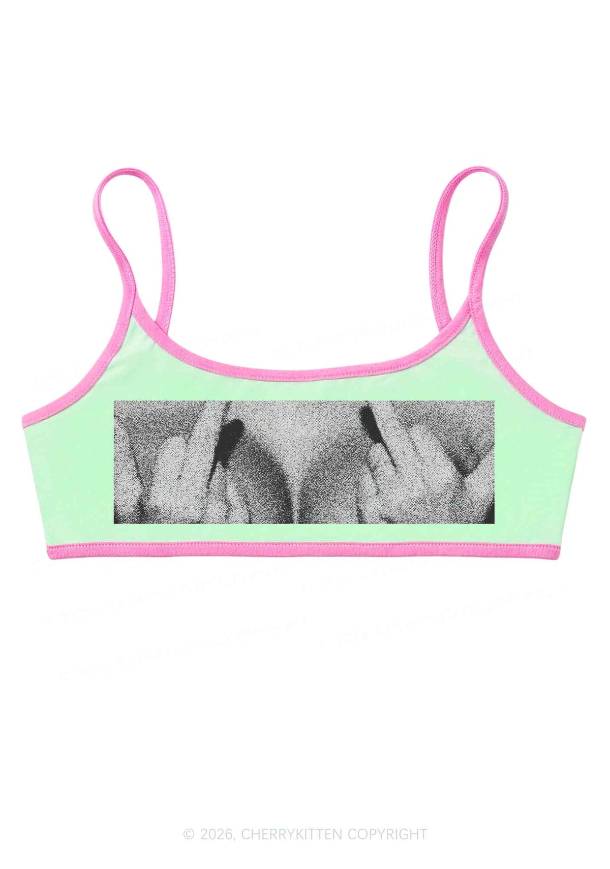 Middle Finger Bxxbs Y2K Super Crop Cami Cherrykitten