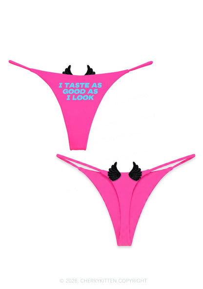 I Taste As Good As I Look Y2K Goth Angel Wings Bikini String Thong Cherrykitten