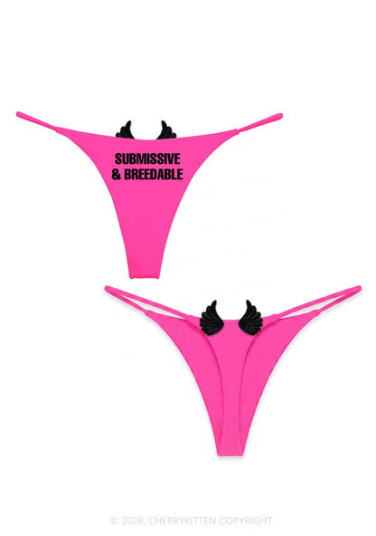 Submissive Breedable Y2K Goth Angel Wings Bikini String Thong Cherrykitten