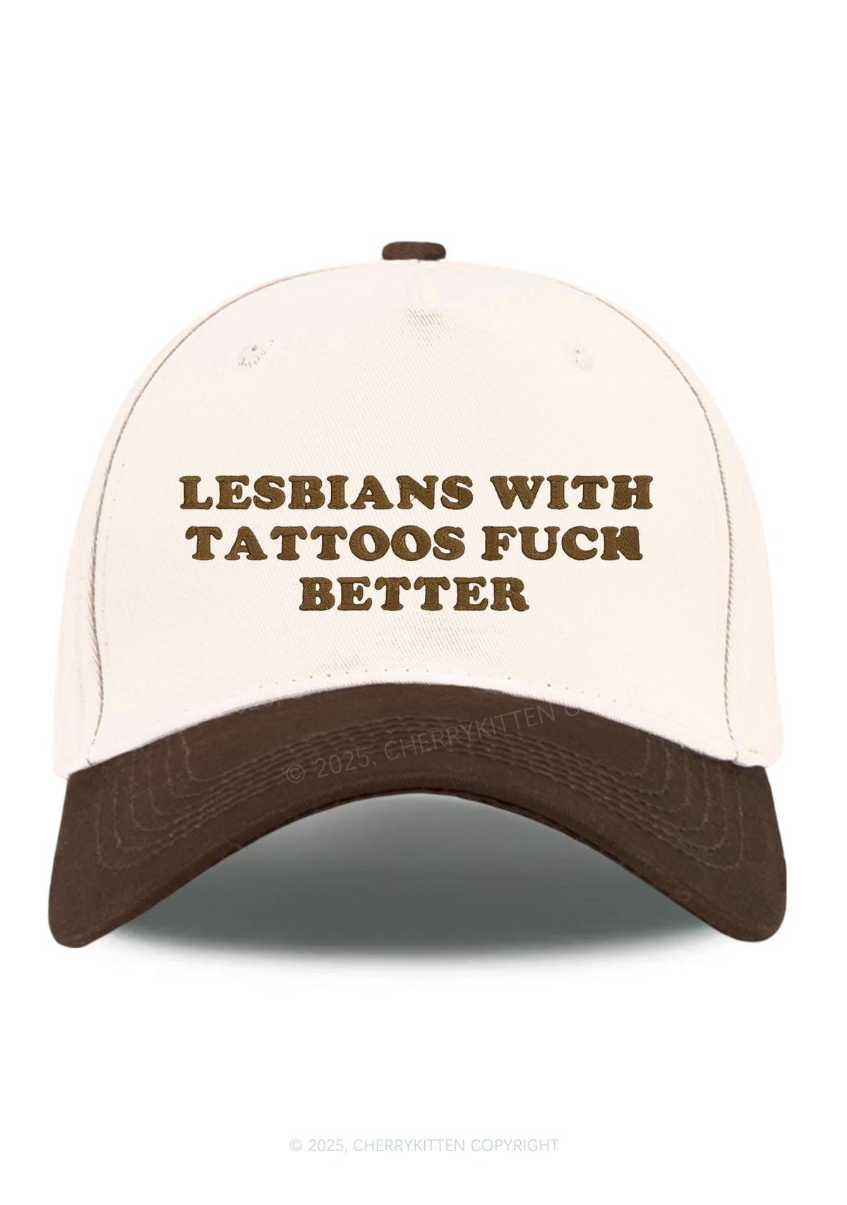 Embroidered Lesbians With Tattoos Pride Y2K Color Block Baseball Cap Cherrykitten