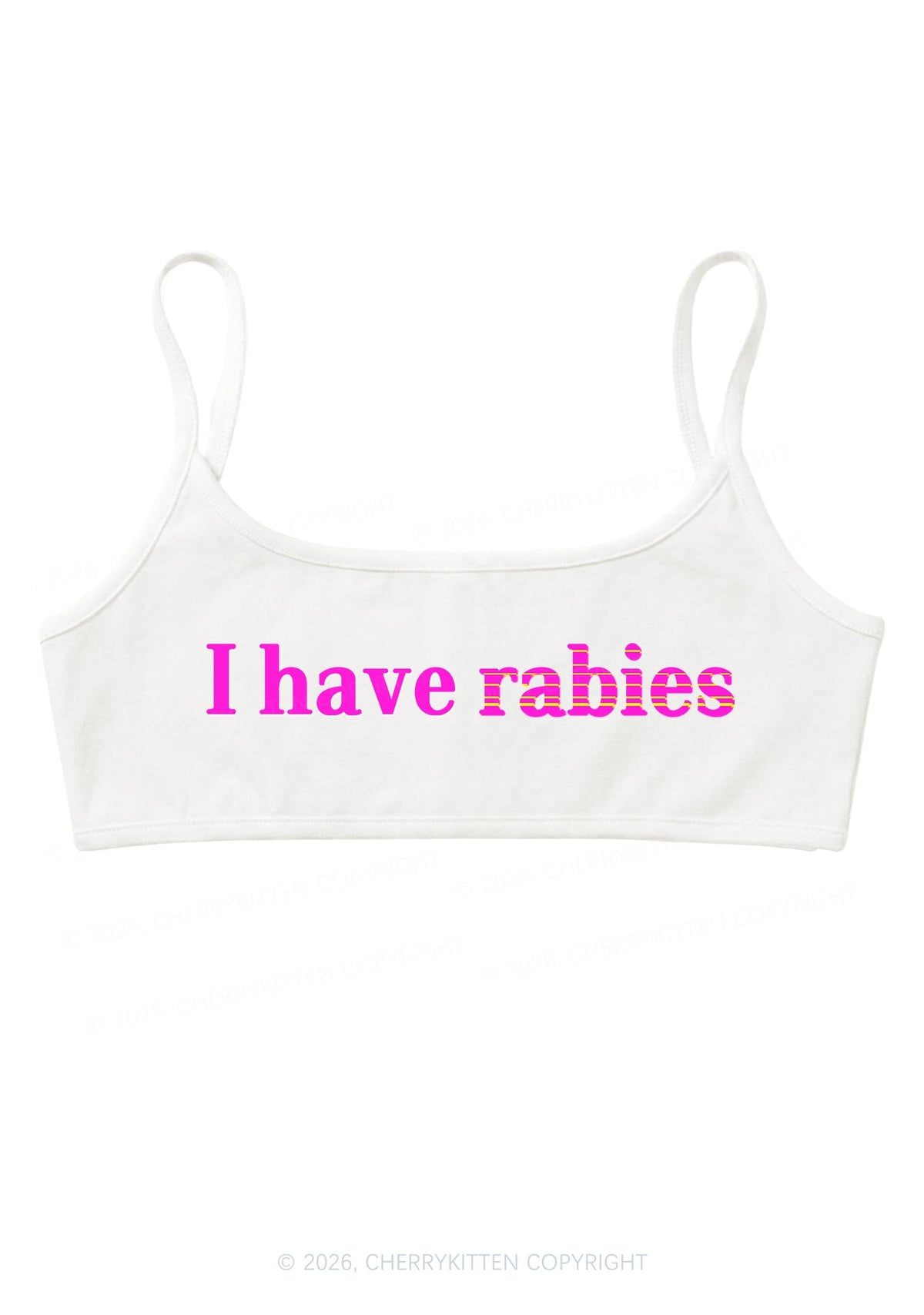 I Have Rabies Y2K Super Crop Cami Cherrykitten