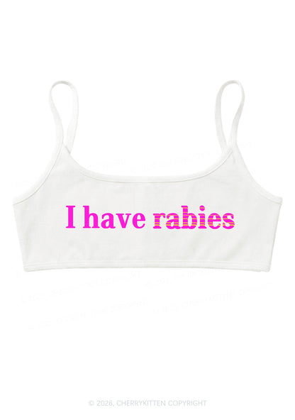 I Have Rabies Y2K Super Crop Cami Cherrykitten
