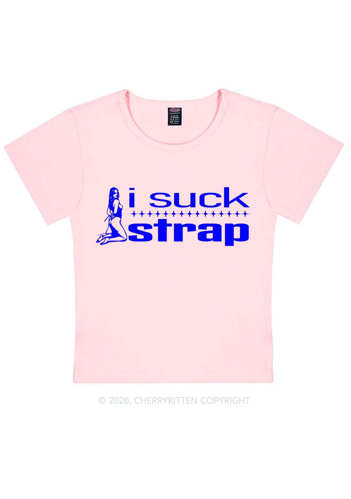 I Suck Strap Y2K Baby Tee Cherrykitten