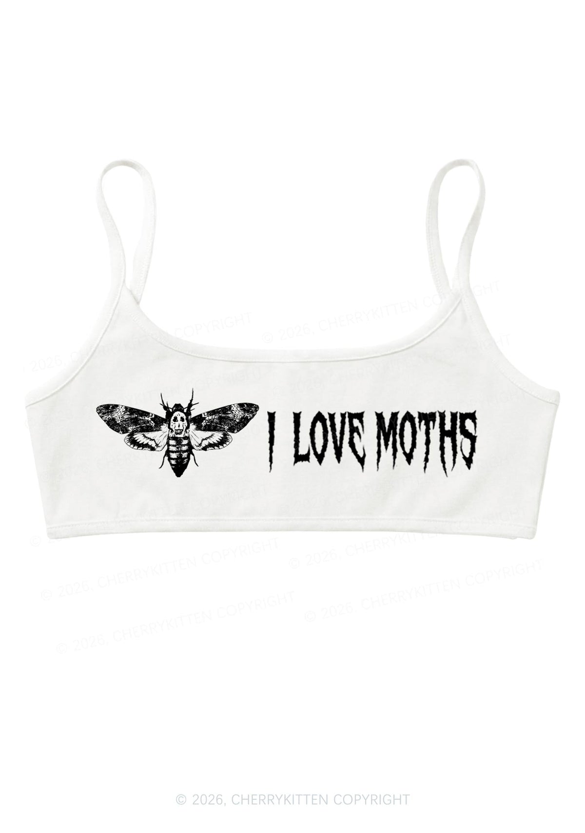 Halloween I Love Moths Y2K Super Crop Cami Cherrykitten