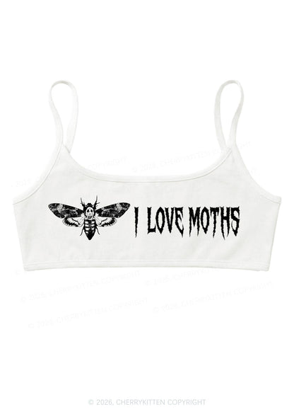 Halloween I Love Moths Y2K Super Crop Cami Cherrykitten