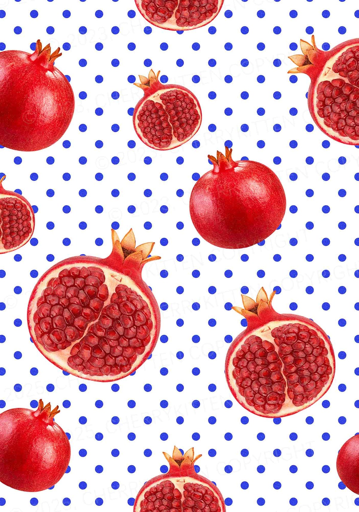 Red Pomegranate Y2K Print Slip Dress Cherrykitten