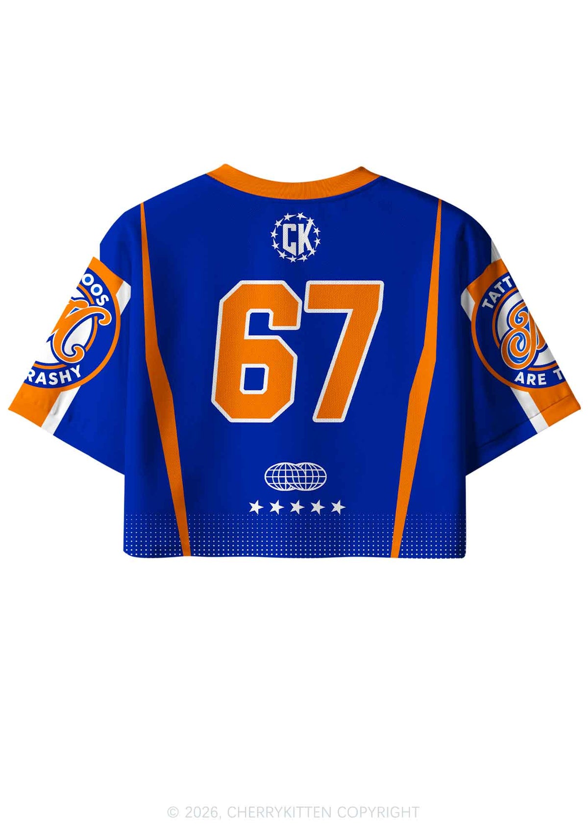 Blue Tattoos Are Trashy Y2K Crop Sport Jersey Shirts Cherrykitten