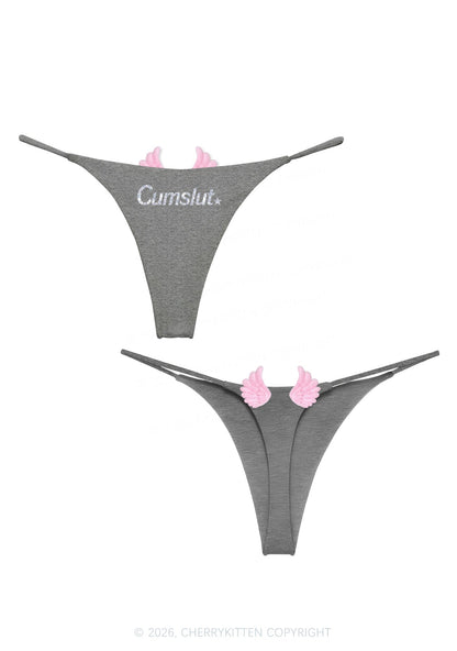 Glitter Special Cxmslxt Y2K Goth Angel Wings Bikini String Thong Cherrykitten
