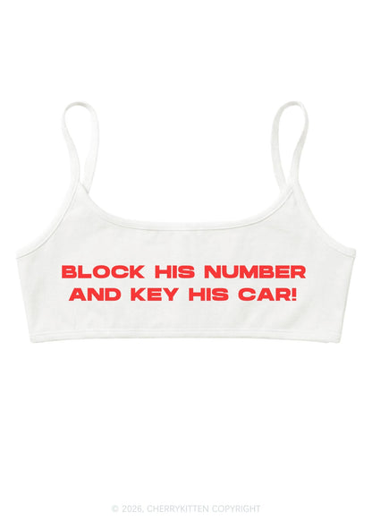 Block His Number Y2K Super Crop Cami Cherrykitten