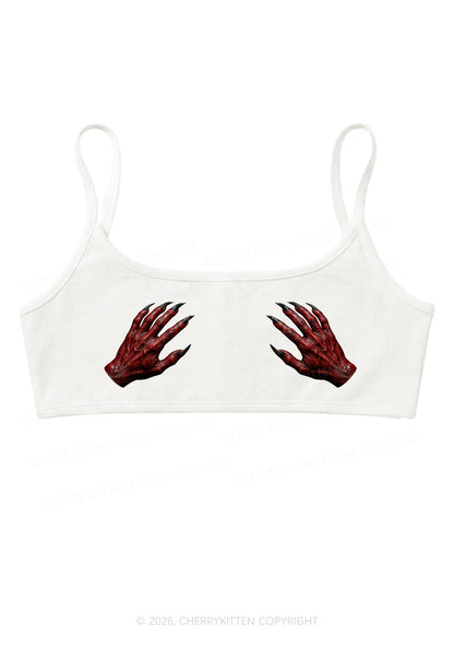 Halloween Satan Hands Y2K Super Crop Cami Cherrykitten