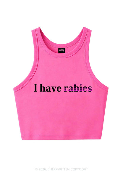 I Have Rabies Y2K Crop Tank Top Cherrykitten