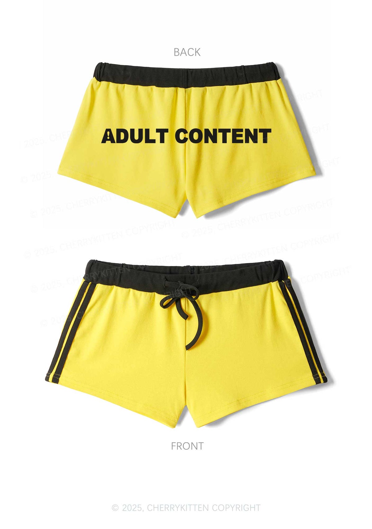 Adult Content Y2K Drawstring Mini Shorts Cherrykitten
