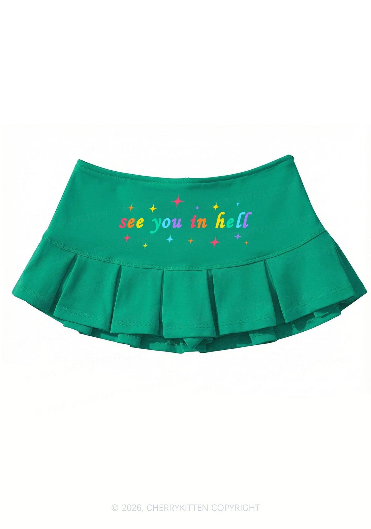 See You In Hell Pride Y2K Mini Pleated Skirts Cherrykitten