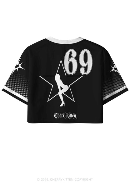 Black Touch Bxxbs Y2K Crop Sport Jersey Shirts Cherrykitten