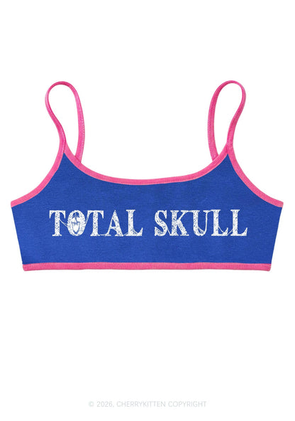 Halloween Total Skull Y2K Super Crop Cami Cherrykitten