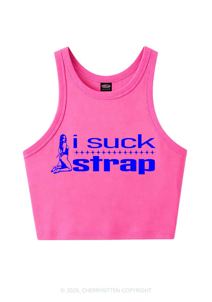 I Suck Strap Y2K Crop Tank Top Cherrykitten