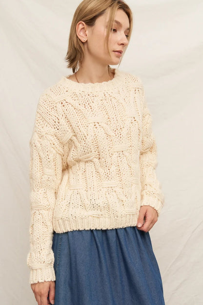 Ivory Cable Knit Sweater