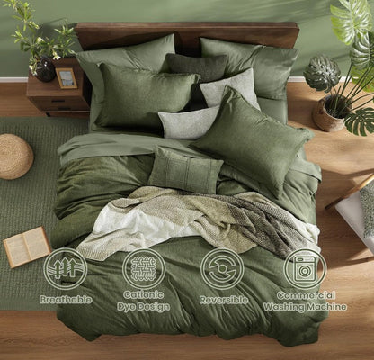 Olive Atelier Bed Ensemble – 7-Piece Reversible Luxury