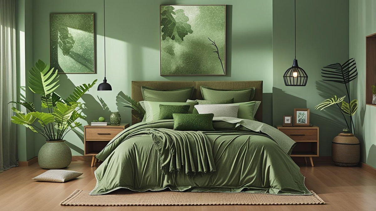 Olive Atelier Bed Ensemble – 7-Piece Reversible Luxury