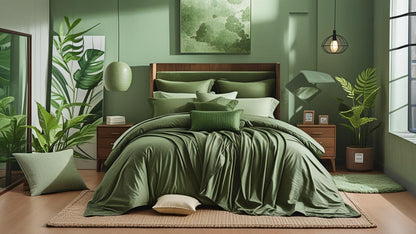 Olive Atelier Bed Ensemble – 7-Piece Reversible Luxury