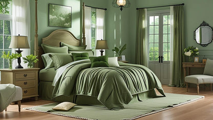 Olive Atelier Bed Ensemble – 7-Piece Reversible Luxury