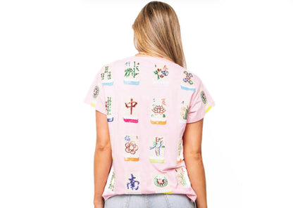 Scattered Mahjong Tee-Pink